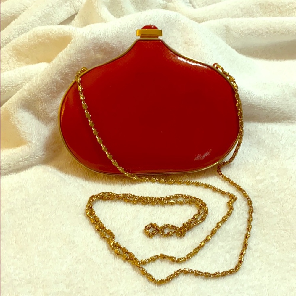 Vintage red minaudiere clutch by LE-ANN Designs